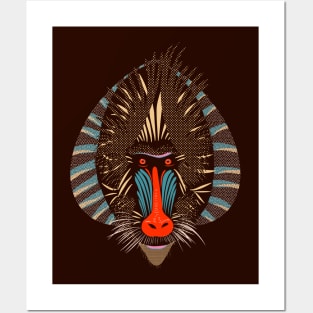 Mandrill baboon Posters and Art